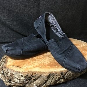 BOBS by Skechers Black Canvas Slip On Size 8.5